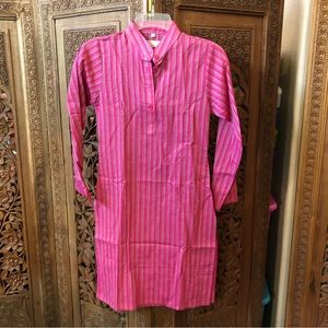 Long shirt tunic pink and taupe